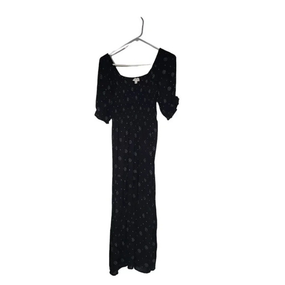 Women’s True Craft Off the Shoulder Midi Dress Blue Geometry Size M Boho Y2K - Picture 1 of 15